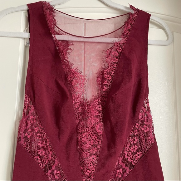 Free people red black dove lace mesh dress 0 - Picture 3 of 11